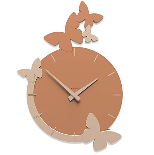 CalleaDesign - Orologio Il volo delle farfalle, Colore: Abbronzato
