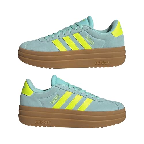 Image of adidas Womens Vl Court Bold Lace Up Sneakers Shoes Casual - Pink