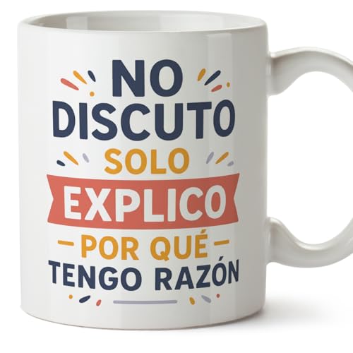 MUGFFINS canecas originais para oferecer | canecas divertidas para oferecer | humor borde, engraçadas | Não discuto, apenas explico porque estou certo em espanhol | Graciosas v2