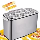 STWBHW Máquina for Hacer rollitos de Huevo, máquina eléctrica Comercial for Hacer rollitos de Huevo, máquina automática Antiadherente de 10 Agujeros for Hacer rollitos de Salchicha y Salchicha