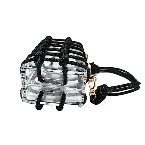 Image of DJBM Clear Acrylic Clutch Sparkle Rhinestone Evening Bag Glitter Crystal-Embellished Rope Knot Handbag Purse for Party Prom