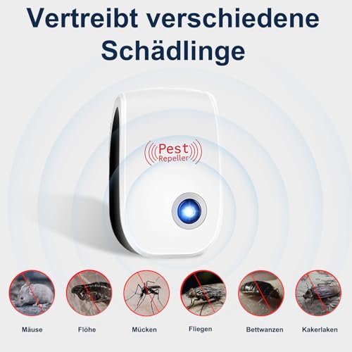 Bugshield Milben Stecker Ultraschall Gegen Milben 2026, 2 Stück, Skield Bug Shield Milbenstecker, Effizientes Reduzieren von Milben Plug & Play Leise Betrieb Für Schlafzimmer & Wohnbereiche (2)