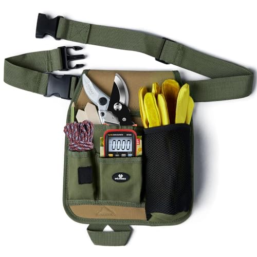 Gardening Tools Belt Bag - Adjustable Waist Tool Belt Pouch for Carpenters, Electricians, Builders, and Construction Workers - Unisex Tool Organizer with Multiple Pockets