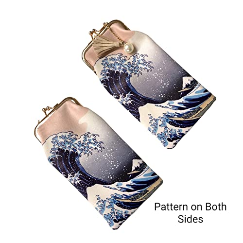 Image of Value Arts The Great Wave Eyeglass Case Pouch, 7 Inches Long