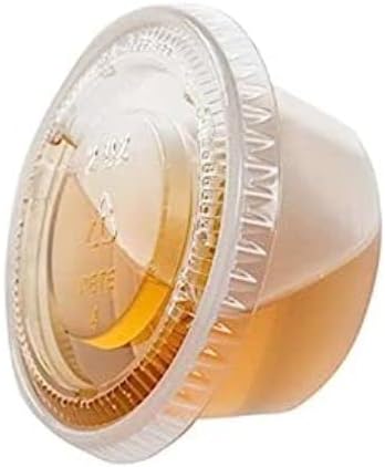 Miniatura 3 de Starz Cupcakes 2 oz  100 juegos de vasos de plástico desechables con tapas para chupitos de gelatina, condimentos yo tazas de soufflé