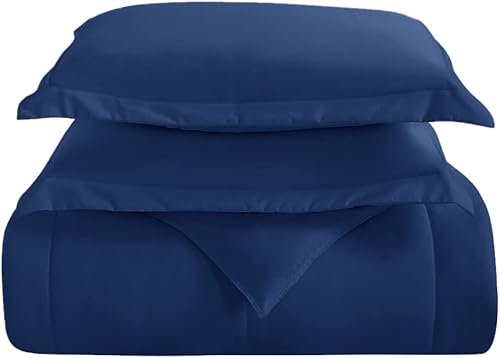 Miniatura 3 de HDG - Juego de edredón reversible de 3 piezas color sólido juego de ropa de cama ultra suave alternativo al plumón 1 edredón  2 fundas de almohada