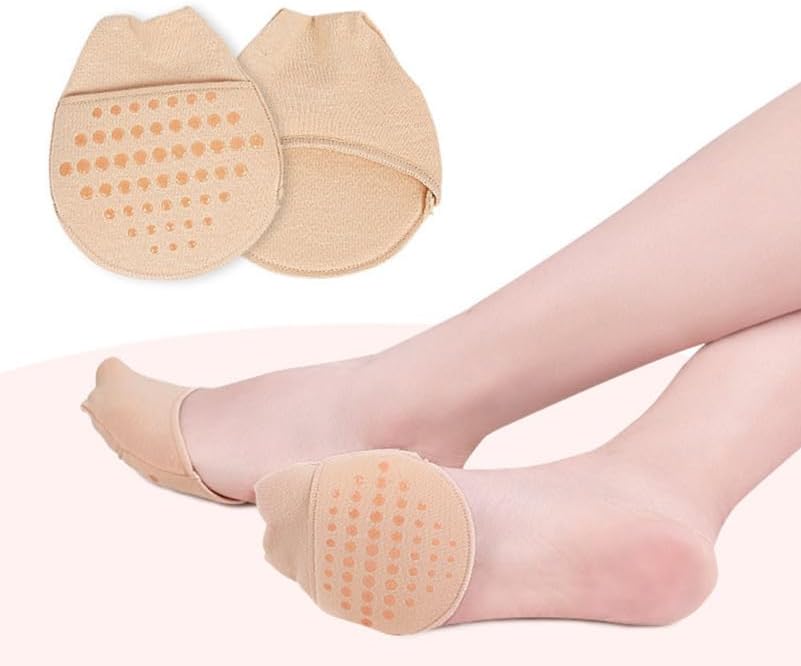 EXCEART Toe Topper Socks Half Socks 2 Pairs Black Skin Color