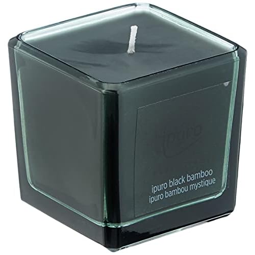 ipuro - dekorative ipuro black bamboo Duftkerze - minimalistische & puristische Duftkerzen im Glas - intensive Duftkerzen mit grünen & holzigen Noten - stilvolle Kerze 125 g