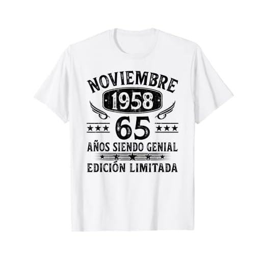 Regalo 65 Años Cumpleaños Hombre Hecho En Noviembre 1958 Camiseta