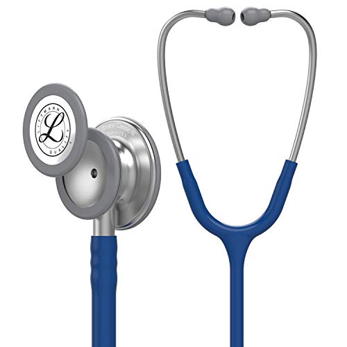 3M Littmann Classic III Monitoring Stethoscope, 5622, More Than 2X as Loud, Weighs Less, Stainless Steel Chestpiece, 27" Navy Blue Tube by Littmann - Used condition - US$97.13