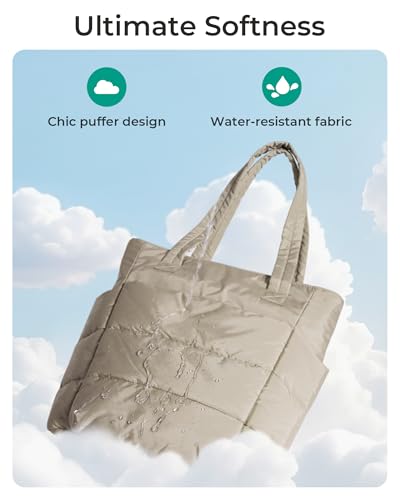 Image of BAGSMART Tote Bag for Women, Lightweight Puffy Tote Bag with Compartments Shoulder Bag Handbag for Travel, Work, Gym | Lightweight