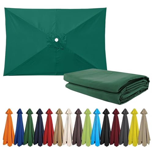Grandes Telo Ricambio Ombrelloni UV50+ 2x3m 6Stecche, 2x2m 4Stecche 3x3m 8Stecche, Copertura Per Ombrellone Tela Di Ricambio Baldacchino, Resistente Ai Raggi UV,All'Acqua Fornisce Ombra(Green,300X200c