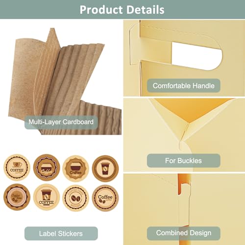 2 Cup Drink Carrier 16 Pack - 50% Off Disposable Coffee Cup Holders - Image 6