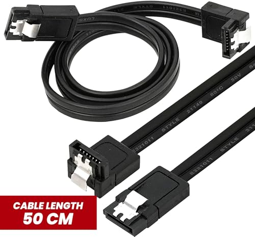 Image of SATA 3 Data Cable 50cm (6Gbps) High-Speed HDD /SSD Cable For Desktop PC, Hard Drive, SSD & Optical Drives (Pack of 2)
