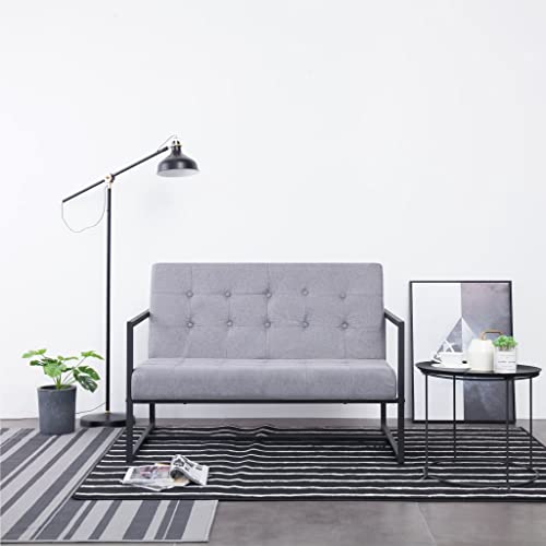 Sofá de 2 plazas para pisos pequeños con reposabrazos ergonómicos y base sólida 3