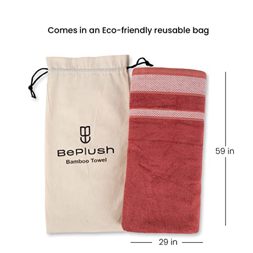 Image of Zero Twist Bamboo Towels for Bath | Ultra Soft, Highly Absorbent, Quick Dry, Anti Bacterial Bamboo Bath Towel for Men & Women || 450 GSM, 29 x 59 Inches (1, Rust)