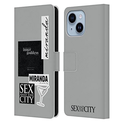 Étui portefeuille en cuir iPhone 14 Plus Sex and The City Miranda