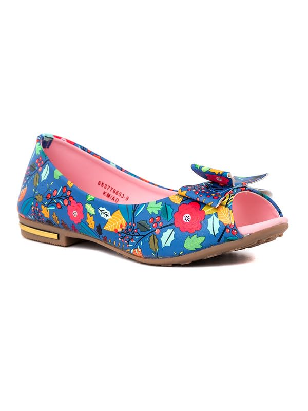 Khadims Adrianna Blue Peep-Toe Ballerina Casual Shoe for Girls - 4.5-12 yrs (6537769) (B0CFYK4PJ2) Amazon Price History, Amazon Price Tracker