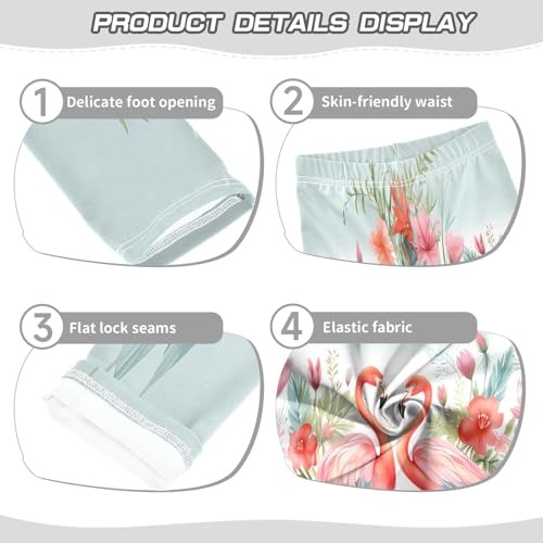 Toddler Girls Leggings Printed Yoga Pants Leggings Blue Pink Wing Flamingos for Kids3