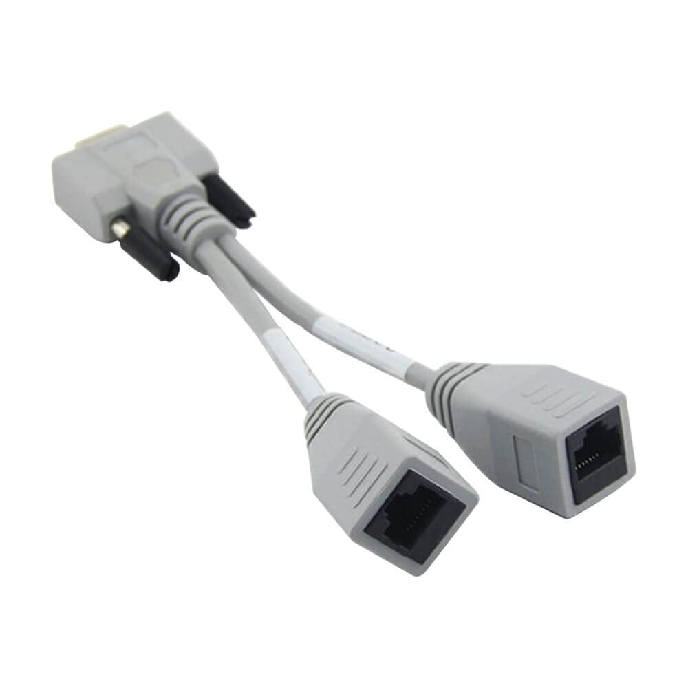 D-Sub 9 Pin Famale Straight Connector 1 to 2 RJ45 Famale Straight Connector Cable