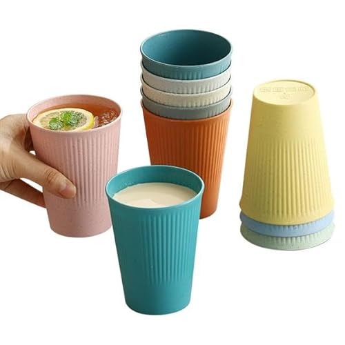 Lot de 10 gobelets incassables en polypropylène, incassables, réutilisables, pour boissons chaudes et froides, en plastique coloré, pour enfants et adultes