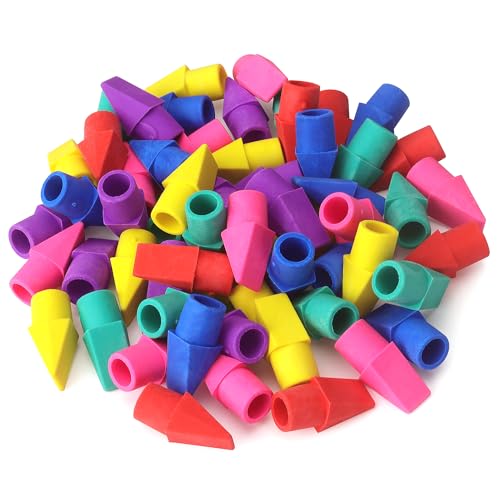 Tamaki 60 Pack Erasers for Pencils, Pencil Top Erasers Cap Erasers, Toppers Eraser for Kids, 6 Colors - Thumbnail 2