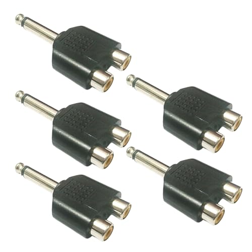 6.35mm (1/4Inch) Male to 2x Female Stereo Interconnects Music Adapter