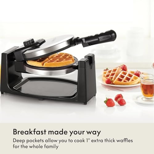 bella Classic Rotating Belgian Waffle Maker with Nonstick Plates, Removable Drip Tray, Adjustable Browning Control and Cool Touch Handles, Stainless Steel by BELLA - Image 7