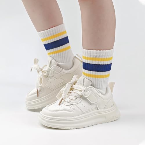 Image of Toddler Non Slip Cotton Crew Socks with Grips for Baby Boys Girls