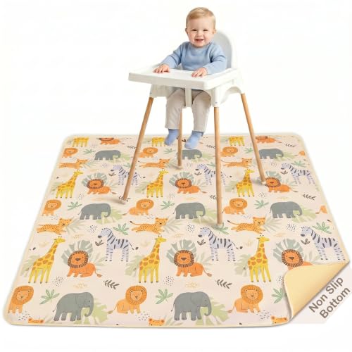 Basumee Splat Mat for Under High Chair, Waterproof &amp; Mess-Proof Floor Mat