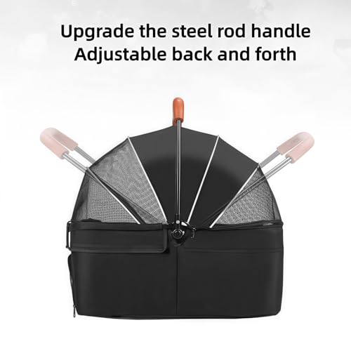 image for VOCRVSJY Pet Stroller for Medium Small Dogs/Cats - 4 Wheels Foldable D