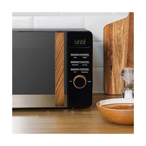 Russell Hobbs Manual Microwave with 5 Power Levels, Wood Effect Handle & Dials, Timer, Defrost Setting, Easy Clean - Image 10