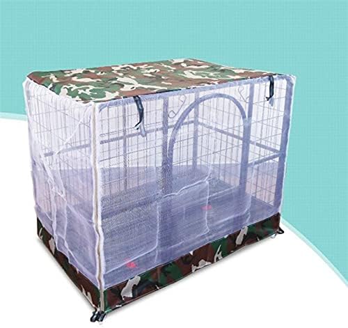 Dog Cage Pet Dog Tent Cover Breathable Pet Cage Mosquito Net Cover Waterproof Indoor Outdoor Dog Crate Cover Pet Cage Accessories Dog Kennels,114x76x86cm