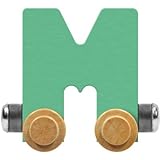 NameTrain Pastel Letter Car M - Made in USA (Green)