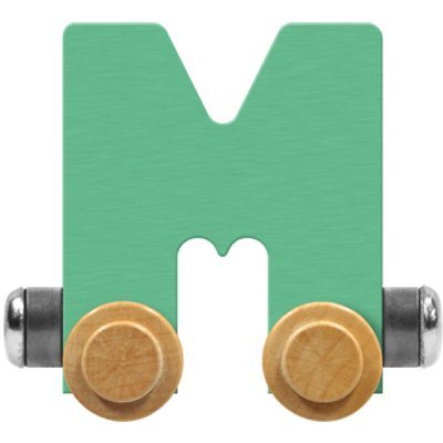 Maple Landmark NameTrain Pastel Letter Car M - Made in USA (Green)