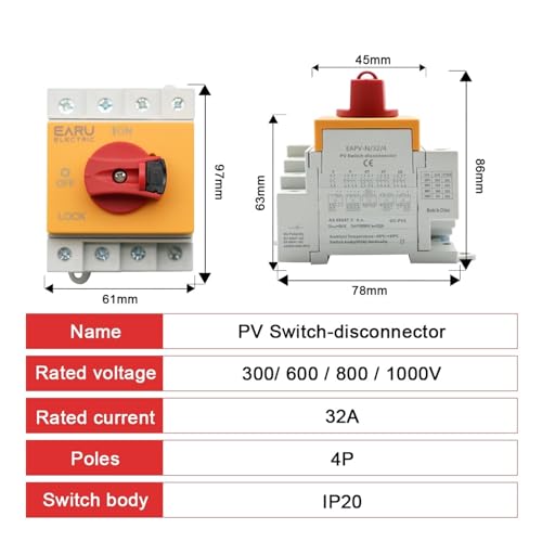 Interrupteur sectionneur rotatif Eapv-n324-w 4 pôles haute durabilité