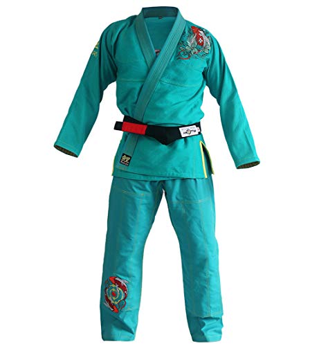 Ladies Brazilian Jiu Jitsu Suit Female BJJ Gi Kimonos Women BJJ Uniform (BJJF20GREEN, F1)