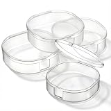 Lot de 4 supports carrés en plastique pour démaquillant, boules de coton, perles, petits a...
