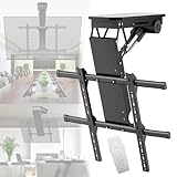 Motorized Electric TV Mount with Remote Control – Adjustable Ceiling and Wall Bracket for Large Screens