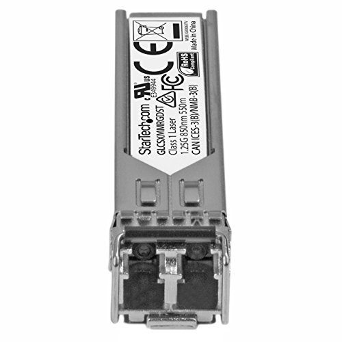 Image of StarTech Cisco GLC-SX-MM-RGD Compatible SFP Module, LC 550m (GLCSXMMRGDST) | 1000BASE-SX, 1GbE Multimode Fiber Optic Transceiver, 850nm, DDM Cisco ASR920, IE2000, IE4000