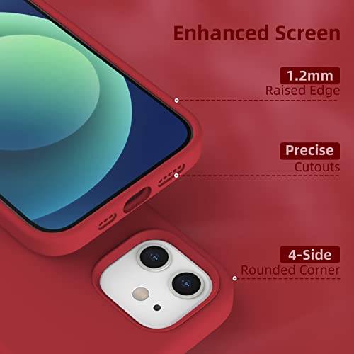 Coque iPhone 12 silicone liquide antichoc évite les rayures et chutes rouge - 4