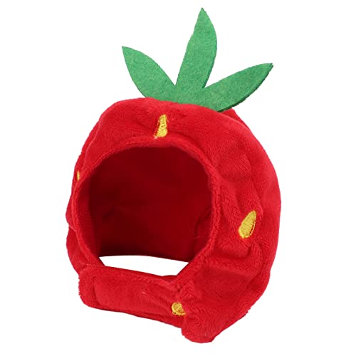 Sombrero de Fresa para Gato, Ajustable, Cómodo, Disfraz de Mascota, Decoración, Tocado para Navidad, Uso Diario, Fiesta de Cumpleaños, Accesorios Profesionales para Uso