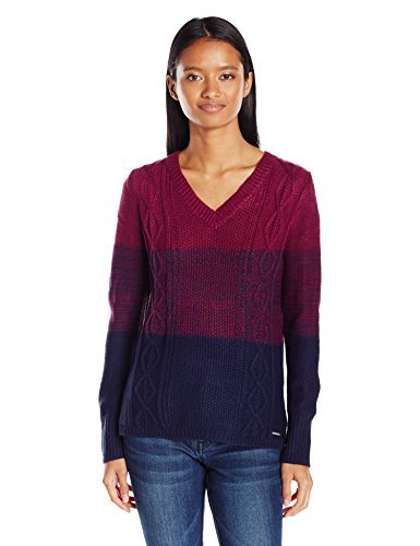 U.S. Polo Assn. Juniors V-Neck Cable Knit Gradient Striped Sweater