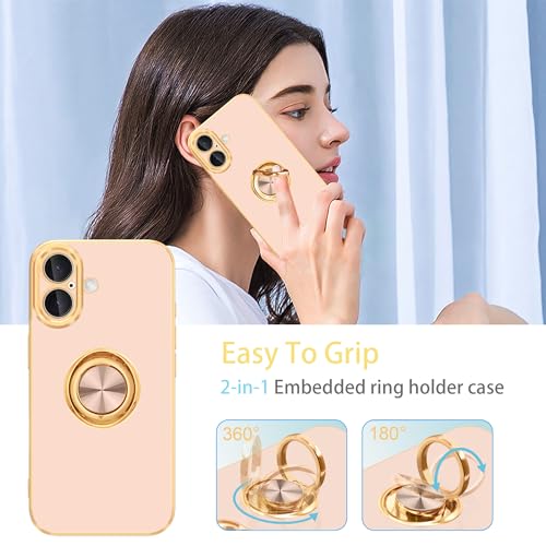 Coque iPhone 16 béquille fine Fingic et anneau 360