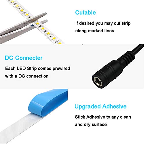 Joylit 24V Led Strip Light White, 16.4Ft Smd5050 300Leds Ip65 Outdoor Led Rope Lights Waterproof Cuttable 6000-6500K Daylight Tape Lighting For Bedroom, Under Cabinet, Kitchen (Led Strip Only) #TOP5