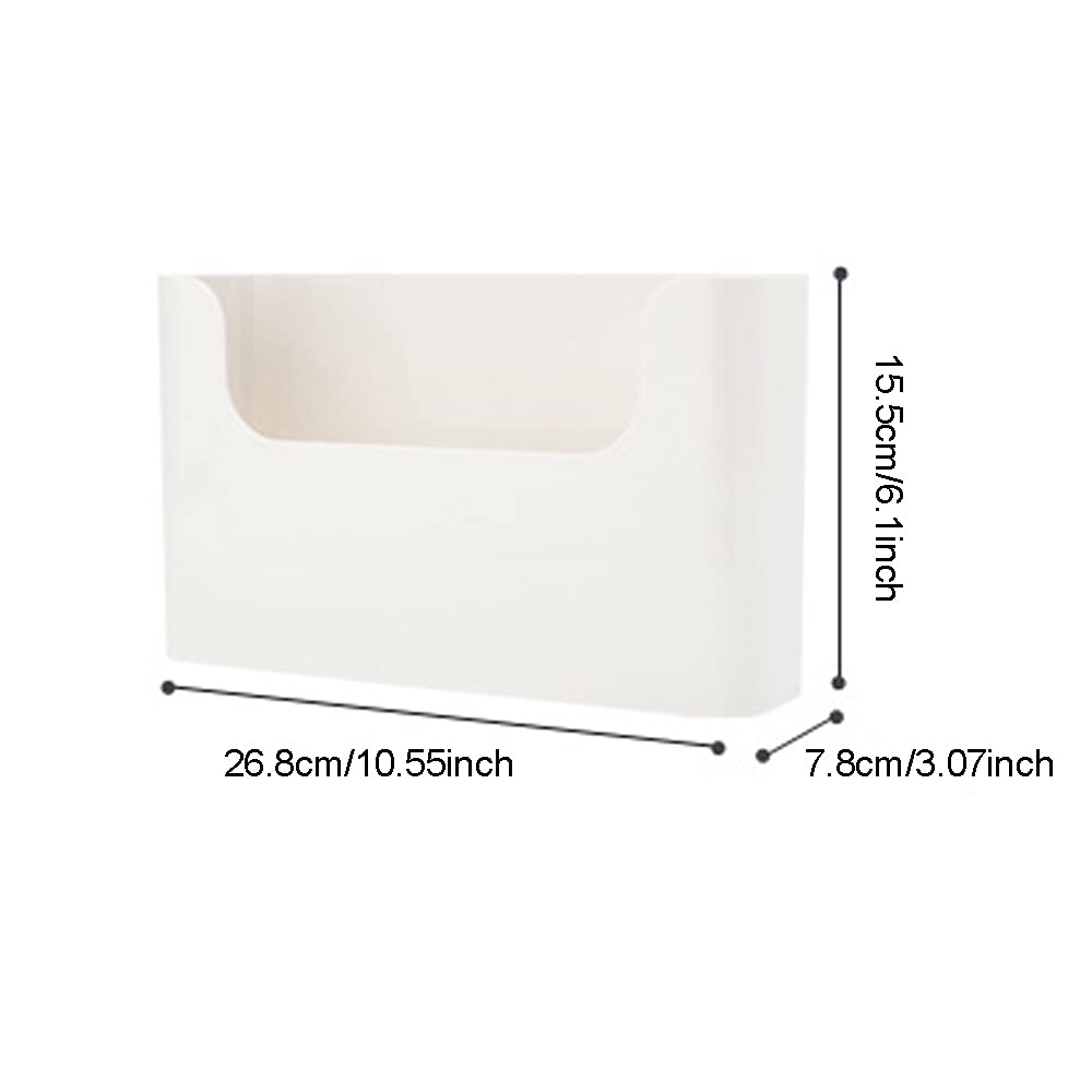 SagaSave Mensola da comodino a parete, mensola sospesa per comodino, in plastica bianca, montaggio a parete, non perforante, mensole adesive per camera da letto, bagno, cucina, ufficio