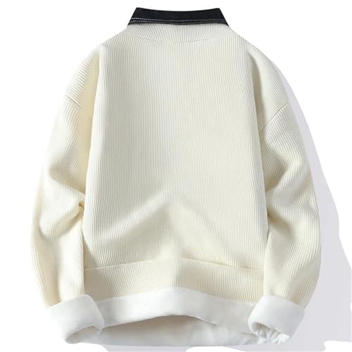 Men's Striped Wool Sweater Loose Fit Warm Knit Pullover for Fall Winter4