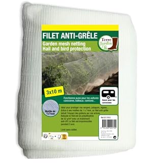 TERRE JARDIN filet anti grêle 3 x 10 m, maille fine
