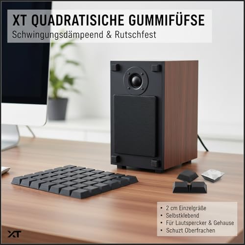 Ebksqs 16 Stück Gummifüße Selbstklebend - 20x20mm Gummipuffer Als Vibrationsdämpfer & Antirutschfüße (Schwarz)