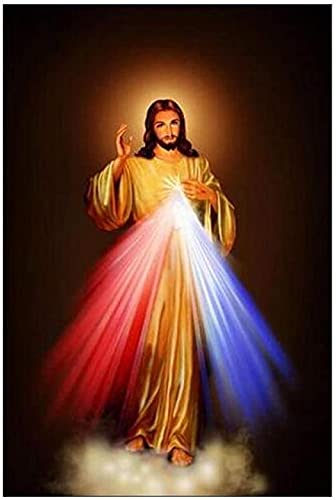 Divina misericordia imagen amor Jesucristo Cartel Christian Motivational Wall Art Room Sala de la casa Decoración de la casa Regalos cristianos Dios Jesús tiene misericordia poster Frame Cover